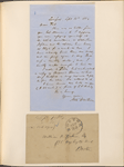 Ticknor, [William D.], ALS to. Sep. 15, 1854.