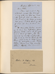 Ticknor, [William D.], ALS to. Sep. 30, 1854.