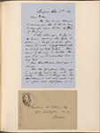 Ticknor, [William D.], ALS to. Dec. 15, 1854.