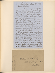 Ticknor, [William D.], ALS to. Dec. 18, 1854.