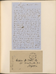 Ticknor, [William D.], ALS to. Mar. 2, 1855.