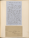 Ticknor, [William D.], ALS to. May 27, 1855.