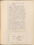 Ticknor, [William D.], ALS to. Oct. 12, 1855.