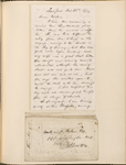 Ticknor, [William D.], ALS to. Oct. 26, 1855.