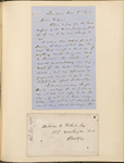 Ticknor, [William D.], ALS to. Dec. 7, 1855.
