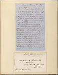 Ticknor, [William D.], ALS to. Feb. 1, 1856.