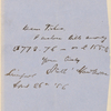 Ticknor, [William D.], ANS to. Apr. 26, 1856.