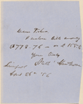 Ticknor, [William D.], ANS to. Apr. 26, 1856.