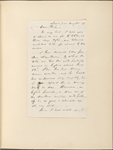 Ticknor, [William D.], ALS to. May 10, 1856.
