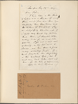 Ticknor, [William D.], ALS to. Jul. 17, 1856.