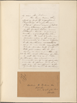 Ticknor, [William D.], ALS to. Sep. 12, 1856, as postscript to ALS by Sophia Hawthorne, Sep. 7, 1856.