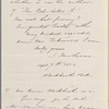 Ticknor, [William D.], ALS to. Sep. 12, 1856, as postscript to ALS by Sophia Hawthorne, Sep. 7, 1856.