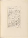 Ticknor, [William D.], ALS to. Nov. 6, 1856.