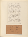 Ticknor, [William D.], ALS to. Feb. 26, 1857.