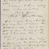 Ticknor, [William D.], ALS to. Apr. 24, 1857.