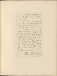 Ticknor, [William D.], ALS to. May 8, 1857.