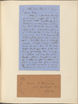 Ticknor, [William D.], ALS to. Jul. 30, 1857.