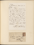 Ticknor, [William D.], ALS to. Oct. 29, 1860.