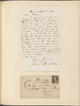 Ticknor, [William D.], ALS to. Nov. 17, 1860.