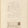 Ticknor, [William D.], ALS to. Nov. 23, 1860.
