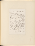 Ticknor, [William D.], ALS to. Dec. 7, 1860.