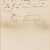 Ticknor, [William D.], ALS to. Jan. 30, 1861.