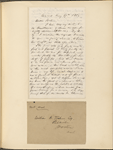 Ticknor, [William D.], ALS to. May 17, 1862.