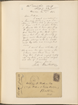 Ticknor, [William D.], ALS to. Jan. 6, 1863.