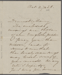 [Mann], Mary [Tyler Peabody], AL to. Oct. 27 & 28, [1859?].