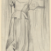 F.l. portrait of woman with back to viewer, at window
