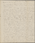 Peabody, Elizabeth [Palmer], mother, ALS to. May 12-15, 1832.