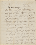 Peabody, Elizabeth [Palmer], mother, ALS to. Sep. 1848.