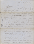 Peabody, Elizabeth [Palmer], mother, ALS to. Apr. 13, 1851.
