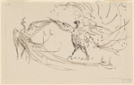 Sketch of two peacocks