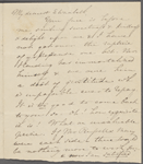 Peabody, Elizabeth P[almer, sister], ALS to. [1827?]. With ANS from Lydia Haven.