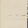 Peabody, Elizabeth P[almer, sister], ALS to. [1827?]. With ANS from Lydia Haven.