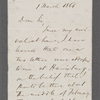 Goodman, A[lfred] T., ALS to. Mar. 1, 1866