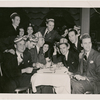 Franklin D. Roosevelt, Jr. and group of male diners at the nightclub Billy Rose's Diamond Horseshoe.
