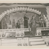 Performers on stage (one on steps) at the nightclub Billy Rose's Diamond Horseshoe.