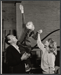 Jack Kelly, Michael Kearney and Collin Wilcox in rehearsal for the stage production The Family Way