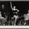 Joe E. Marks [right] Stephanie Hill [center] and unidentified others in the stage production Flora, the Red Menace