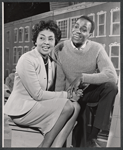 Unidentified actress and Robert Guillaume in the stage production Fly Blackbird