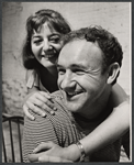 Tresa Hughes and Gene Hackman in rehearsal for the stage production Fragments/The Basement