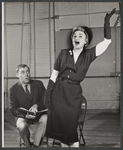Hermione Gingold and unidentified in rehearsal for the stage production From A to Z