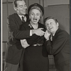 Elliott Reid, Hermione Gingold and Alvin Epstein in rehearsal for the stage production From A to Z