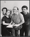 Larry Kert, Bernadette Peters, Alan Schneider and Alvin Ailey in publicity still for the stage production of La Strada