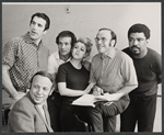 Vincent Beck, Larry Kert, Bernadette Peters, Alan Schneider, Alvin Ailey and unidentified in publicity still for the stage production of La Strada