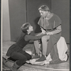 Julie Harris and unidentified in rehearsal for the Broadway production of The Lark