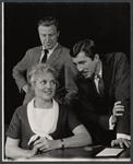 Judy Holliday, Patrick O'Neal and unidentified other, in the stage production Laurette