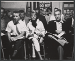 George Gobel, Barbara Nichols and Sam Levene in rehearsal for the stage production Let It Ride!